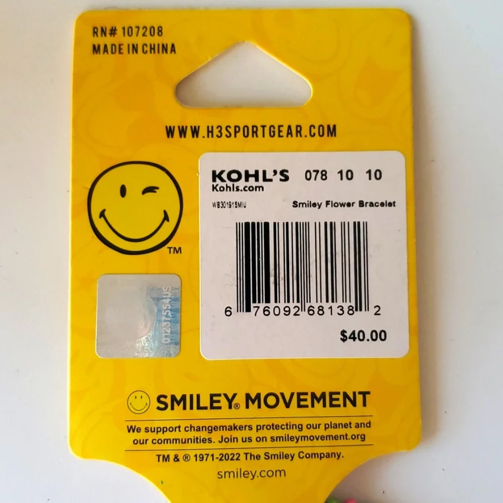SmileyWorld NWT Take the‎ Time To Smile Beaded Flower Bracelet Adjustable
